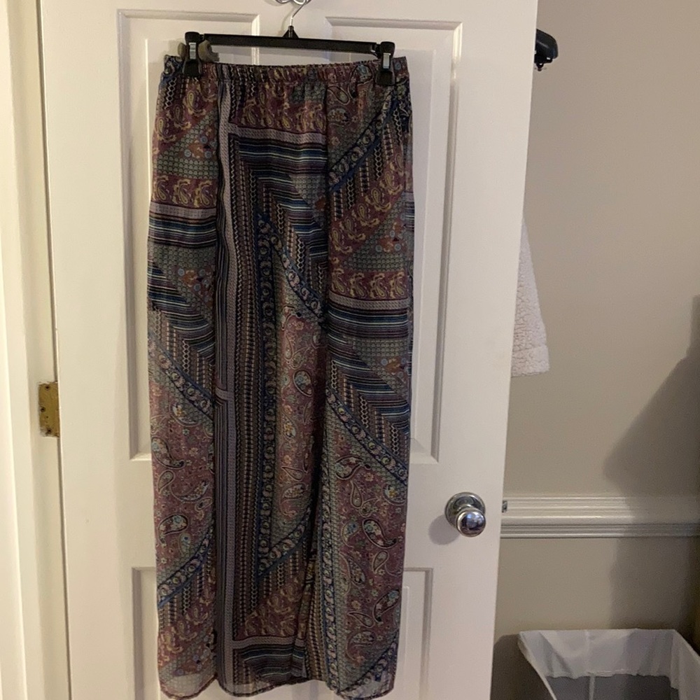 Skirt with sheer overlay